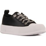 Bags Shoes Guja 24Y384-3 Kadın Günlük Yüksek Taban Hakiki Deri Sneaker Spor ayakkabı - Siyah