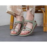 Bags Shoes Guja 25Y152-2 36/41 Kadın Günlük Taşlı Sandalet - Yeşil