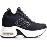 Bags Shoes Guja 25Y300-1 Kadın Gizli Dolgu Yüksek Taban Taşlı Sneaker Spor Ayakkabı - Siyah