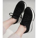 Bags Shoes Guja 25Y388 Taşlı Yüksek Taban Kadın Sneaker Spor Ayakkabı - Siyah