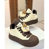 Bags Shoes Guja 26K426-1 Emojili 36/41 Kaymaz Kalın Taban Casual Günlük Ayakkabı - Kahve