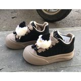 Bags Shoes Guja 26K426-1 Emojili 36/41 Kaymaz Kalın Taban Casual Günlük Ayakkabı - Siyah