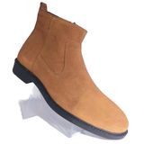 Bags Shoes INT2023K-019 Taba Süet Deri Fermuarlı Klasik Erkek Bot