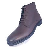 Bags Shoes INT2023K-025 Kahve Erkek Deri Bağlı ve Fermuarlı Klasik Bot