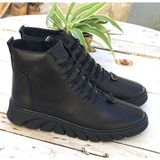 Bags Shoes Kuum K1132010 Kadın Hakiki Deri Comfort Günlük Bot - Siyah