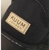 Bags Shoes Kuum London K11Y02 Kadın Içi Tüylü Kalın Tabanlı Kısa Boy Ug Bot - Siyah
