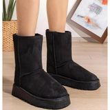 Bags Shoes Kuum London K11Y04 Kadın Içi Tüylü Kalın Taban Uzun Boy Ug Bot - Siyah