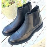 Bags Shoes Marcomen 16163 Erkek Hakiki Deri Klasik Chelsea Bot - Siyah