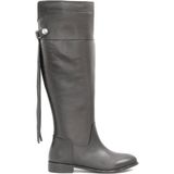 Bags Shoes Nish N-c507 Hakiki Deri Flother Fermuarsız Binici Çizme - Siyah