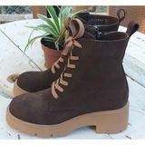 Bags Shoes Nish N24119 Hakiki Nubuk Deri Kadın Günlük Postal Bot - Kahve Nubuk