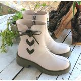 Bags Shoes Nish N24120 Combincolor Kadın Hakiki Deri Günlük Bot - Bej