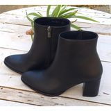 Bags Shoes Nish N24137 Kadın Hakiki Deri Topuklu Klasik Bot - Siyah
