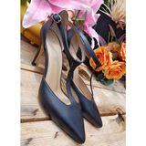 Bags Shoes Nish N308 Kadın Hakiki Deri Topuklu Klasik Ayakkabı - Siyah