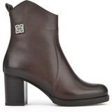 Bags Shoes Nish N528 Kadın Hakiki Deri Topuklu Platformlu Klasik Bot - Kahve