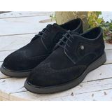 Bags Shoes Pierre Cardin Pce-16533 Erkek Hakiki Süet Deri Premium Oxford Ayakkabı - Siyah Süet