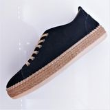 Bags Shoes Step More Z1607 Kadın Günlük Hakiki Süet Deri Jüt Taban Sneaker Ayakkabı - Siyah Süet