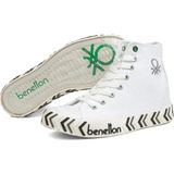 Bags Shoes United Colors Of Benetton Bnt-30627 Erkek Uzun Koçlu Snealer Spor Ayakkabı - Beyaz - Siyah