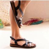 Bags Shoes Venüs 20981202 Kadın Günlük Hakiki Deri Çapraz Bant Ultra Comfort Sandalet - Siyah