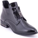 Bags Shoes Venüs 2152710K Kadın Hakiki Deri Botie - Siyah - Rugan