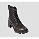 Bags Shoes Venüs 2251202K Kadın Günük Topuklu Hakiki Nubuk Deri Postal Bot - Siyah Nubuk