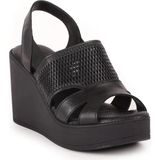 Bags Shoes Venüs 2310801Y Kadın Hakiki Deri Yüksek Dolgu Taban Sandalet - Siyah