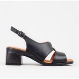 Bags Shoes Venüs 2311510Y Kadın Hakiki Deri Kalın Orta Topuklu Yazlık Ayakkabı - Siyah