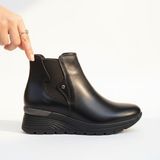 Bags Shoes Venüs 2313034-N Kadın Hakiki Nubuk Deri Airflow System Günlük Dolgu Taban Bot - Siyah