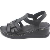 Bags Shoes Venüs 24028801Y Kadın Hakiki Deri Dolgu Taban Sandalet - Siyah