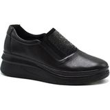 Bags Shoes Venüs 24322147K Hakiki Deri Anatomik Dolgu Taban Taşlı Comfort Ayakkabı - Siyah