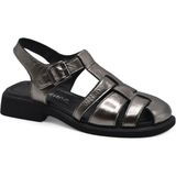 Bags Shoes Venüs 2512303Y Hakiki Deri Burnu Kapalı Kadın Günlük Sandalet - Platin