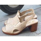 Bags Shoes Venüs 25322552Y Kadın Hakiki Deri Yazlık Topuklu Ayakkabı - Bej