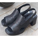 Bags Shoes Venüs 25322552Y Kadın Hakiki Deri Yazlık Topuklu Ayakkabı - Siyah