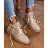 Bags Shoes White Angel 001122-008 Papy Kadın Jal Kaymaz Taban Süet Günlük Bot - Bej-Süet