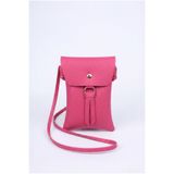 BagsMadame Pembe Mıknatıs Kapamalı Çapraz Telefon ve Omuz Çantası 20x13 Cm