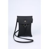 BagsMadame Siyah Mıknatıs Kapamalı Çapraz Telefon ve Omuz Çantası 20x13 Cm