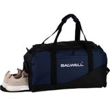 Bagwell Ayakkabı Bölmeli Büyük Boy Spor Seyahat ve Fitness Çantası Lacivert Tekstil Malzeme