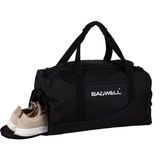 Bagwell Ayakkabı Bölmeli Spor Seyahat ve Fitness Çantası - Antrasit - Siyah