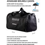 Bagwell Orta Boy Ayakkabı Bölmeli Spor Seyahat ve Fitness Çantası - 000-Siyah