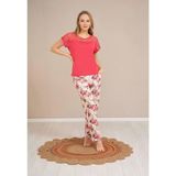 Baha Perfect Club Kadın Bisiklet Dantel Yaka Yarım Kol Pijama Takımı 4352 - 1 Adet M Fuşya