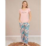 Baha Perfect Club Kadın Bisiklet Yaka Kısa Kol Pijama Takımı 4371 - 1 Adet Xl Pembe