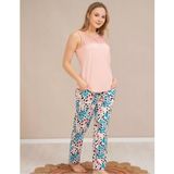 Baha Perfect Club Kadın Dantel Detaylı Bisiklet Yaka Kolsuz Pijama Takımı 4363 - 1 Adet L Pembe