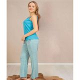 Baha Perfect Club Kadın İp Askılı V Yaka Pijama Takımı 4362T - 1 Adet L Turkuaz