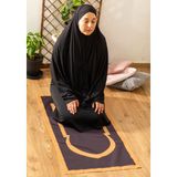 Baha Portatif Cep Seccade,seyahat Namazlığı, Katlanabilir Seccade (Black Gold)) - 60 x 120 cm - Siyah