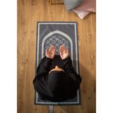 Baha Portatif Cep Seccade,seyahat Namazlığı, Katlanabilir Seccade (Slate Gray) - 60 x 120 cm - Gri