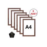 bahadır grup 6 Adet A4 Çerçeve Ahşap Pvc li 21x30 Sertifika Diploma Ve Belge Için Çerçeve