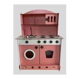 Bahadır Grup Montessori Eğitici Ahşap Oyuncak Mutfak Dolabı Pembe 3mm 84X60