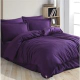 Bahar Evde Hobby Çizgili Pamuksaten Çift Kişilik Nevresim Takımı Mor - 200 x 220 cm