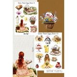 Bahar Pikniği Temalı Şeffaf Sticker Seti 01-02 Ajanda Planlayıcı Bullet Journal Için Uygundur - Renkli - Yarı Şeffaf - 10,5x14,8cm