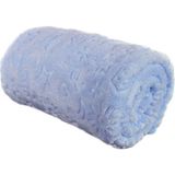 Bahar Soft Peluş Bebek Battaniyesi 100 x 120 cm Düz Desen Yumuşak ve Rahat Unisex - Mavi