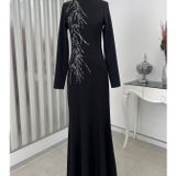 Bahar Tesettür Abiye Siyah